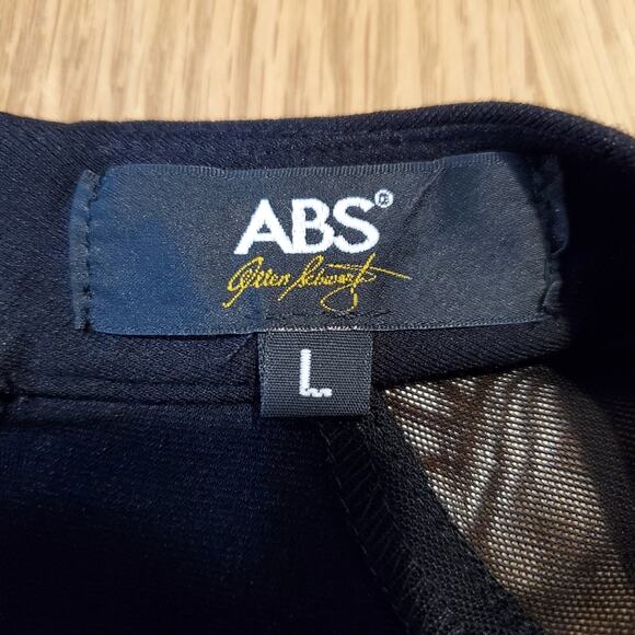 ABS Allen Schwartz Top Sheer shoulder Black Large - Picture 5 of 7